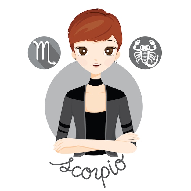 Vector woman with scorpio zodiac sign