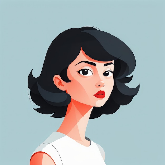 woman with short hair vector illustration woman with short hair vector illustration portrait