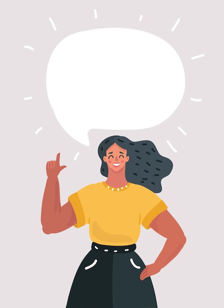 Vector woman with speech bubble for your text