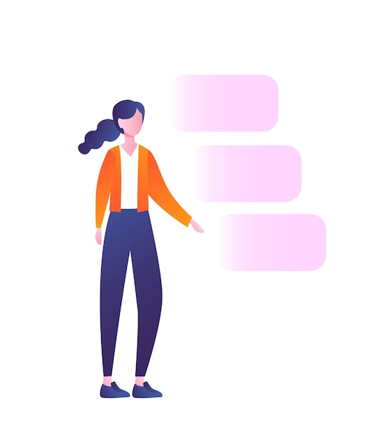 Premium Vector | Woman with speech bubbles concept