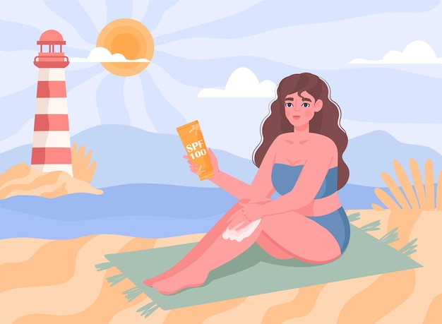 Woman with sunscreen