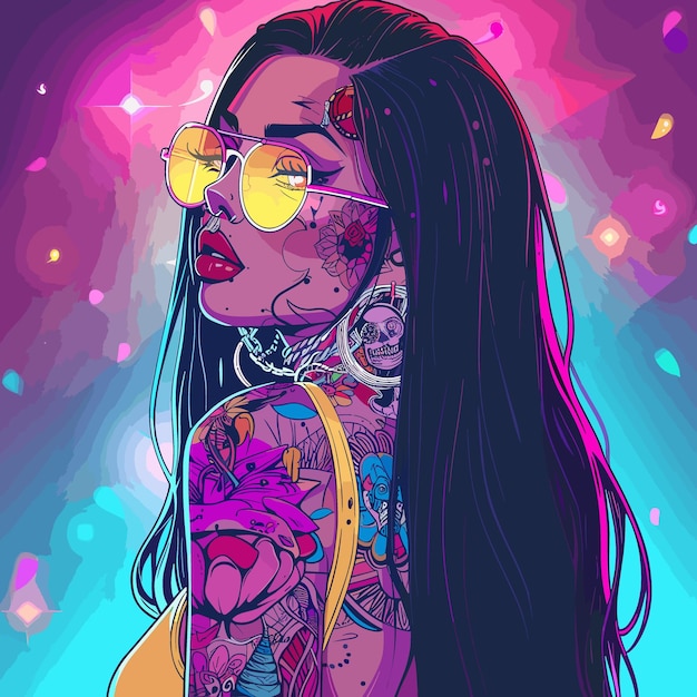 a woman with a tattoo on her arm and a yellow shirt