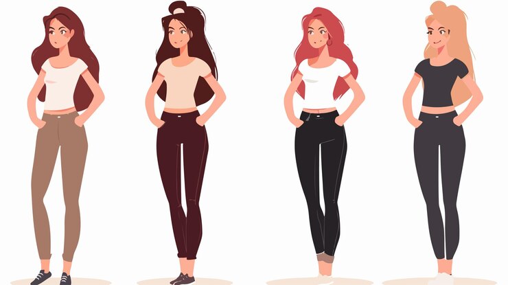 Vector a woman with a white top and black pants