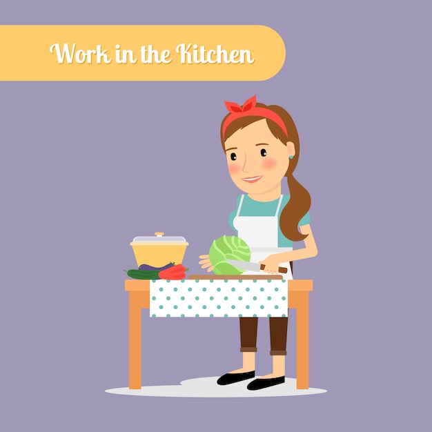 Работа женщины кухни