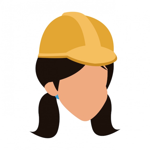 Vector woman worker avatar vector illustration graphic design