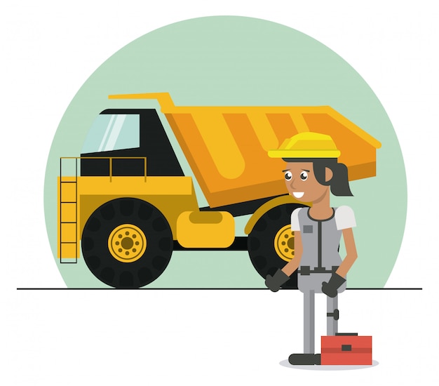 Vector woman worker cartoon