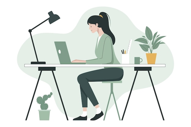 woman working from home on laptop