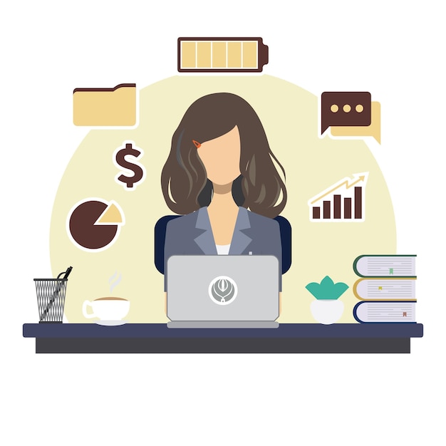 woman working illustration