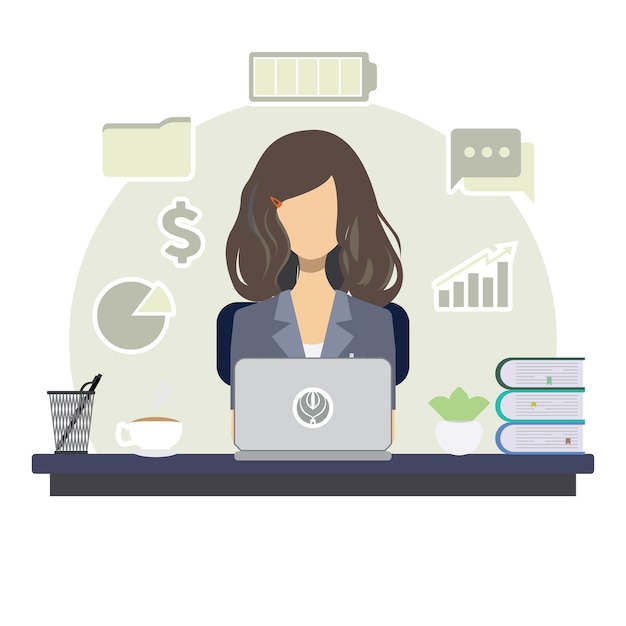 woman working illustration