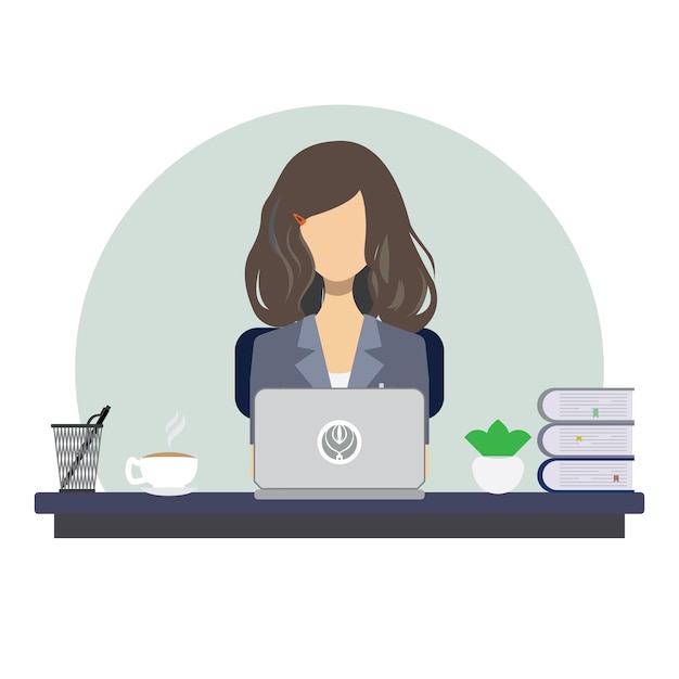 woman working illustration
