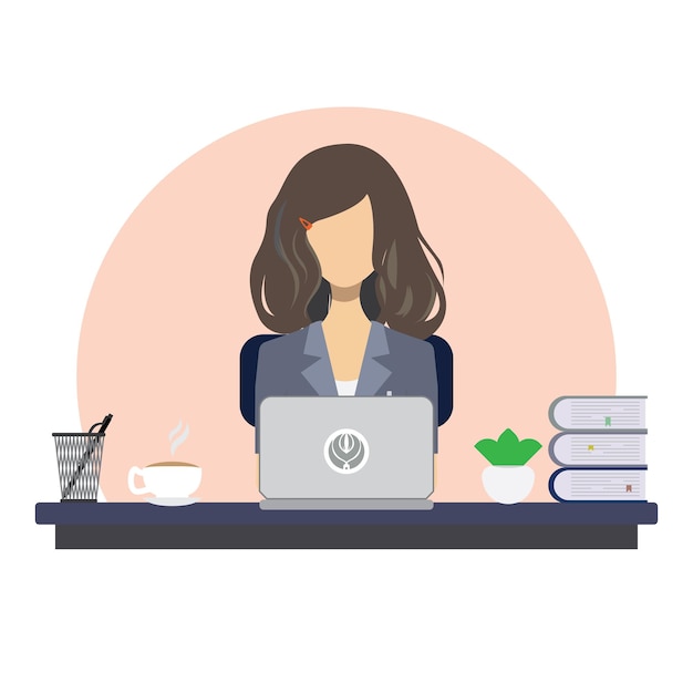 woman working illustration