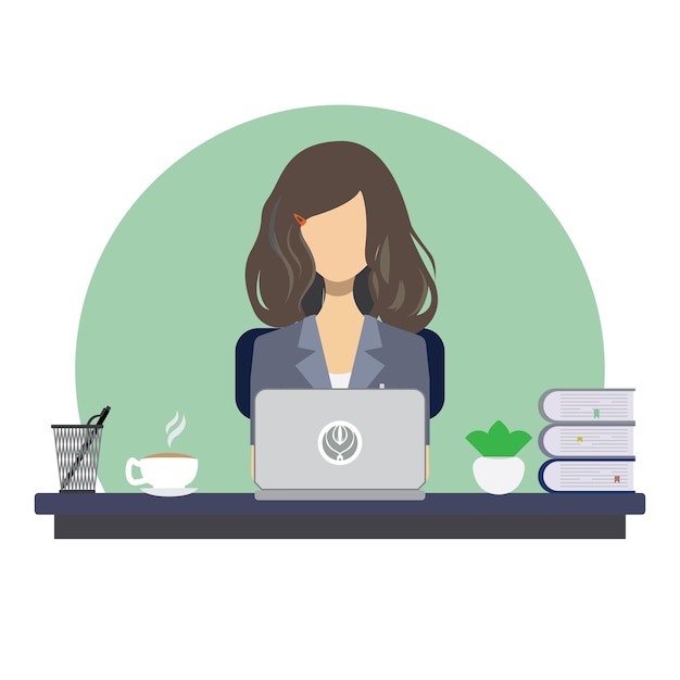 woman working illustration