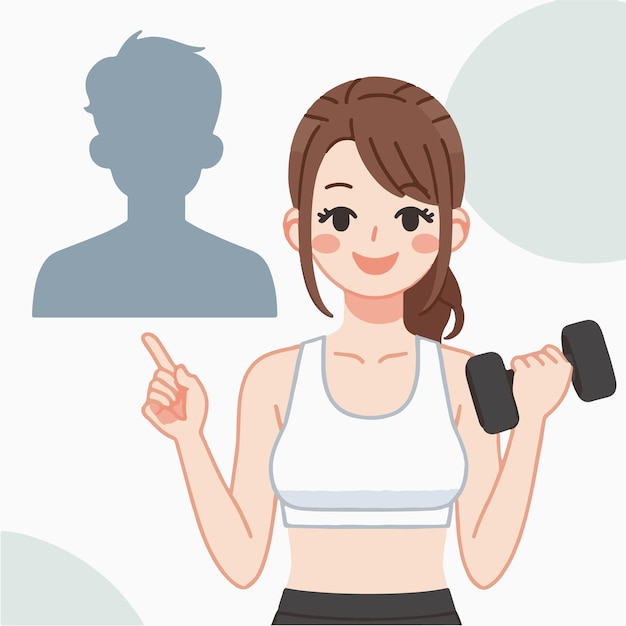 Woman Working Out with Dumbbells