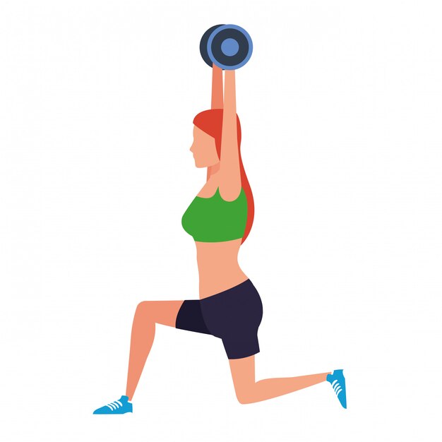 Vector woman working out