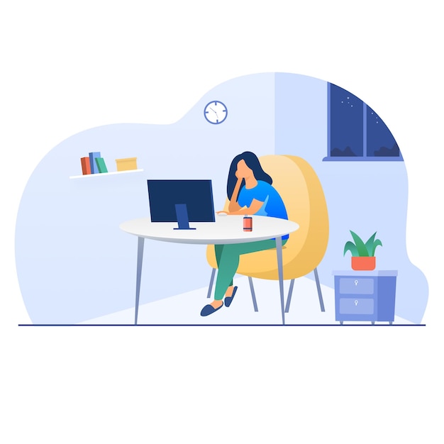 Vector woman working