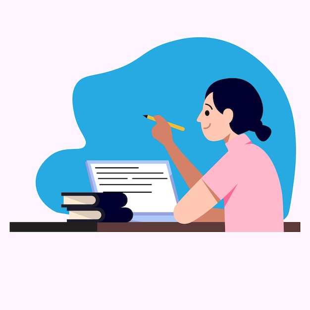 woman writing on a laptop
