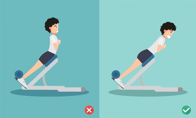 Woman wrong and right extension posture