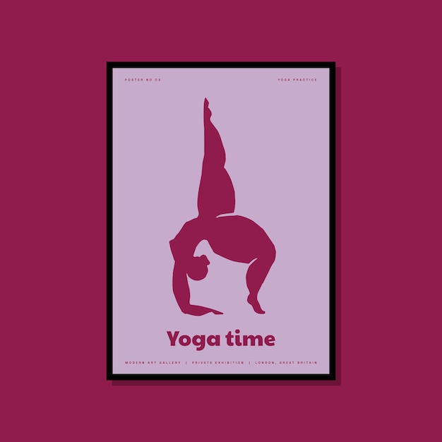 Poster di posa di donna in yoga per la collezione di arte murale colorata