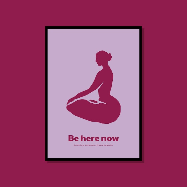 Woman in yoga pose poster for colorful wall art collection