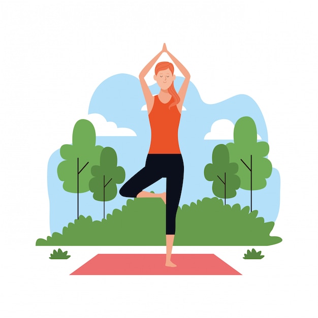 Vector woman in yoga poses