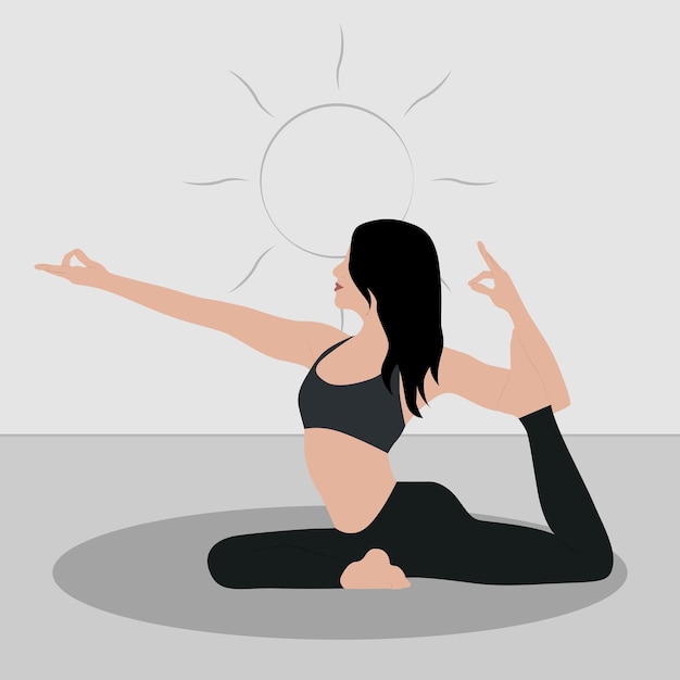 Vettore pose di yoga della donna