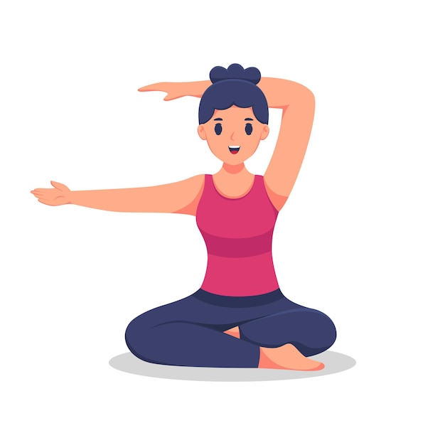 Woman in Yoga Position Character Design