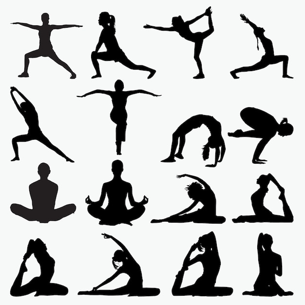 Sagome di yoga donna
