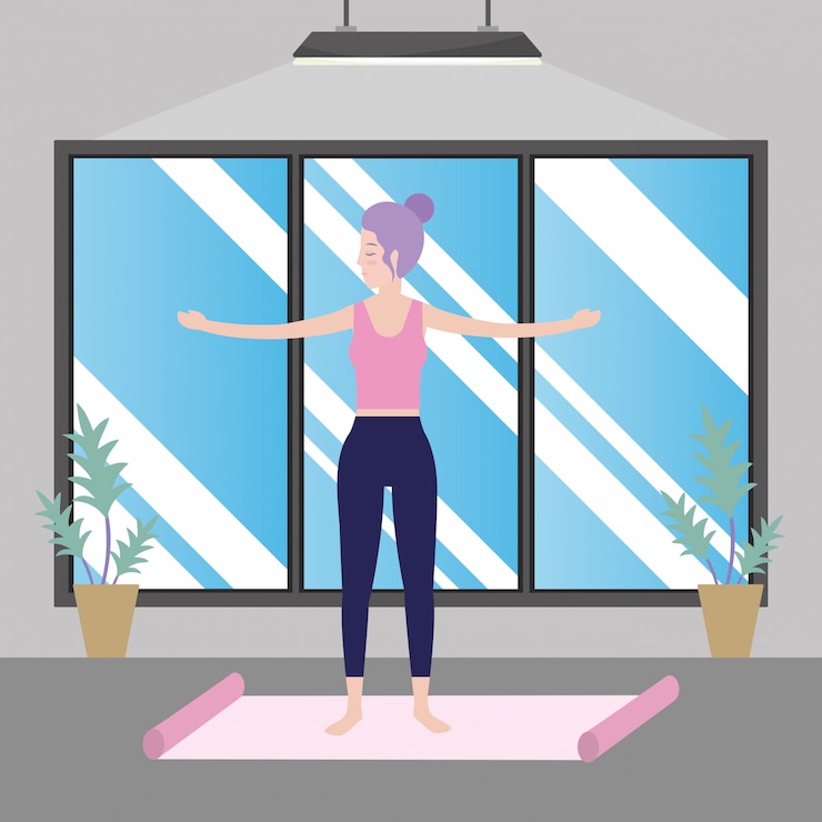Vector woman and yoga