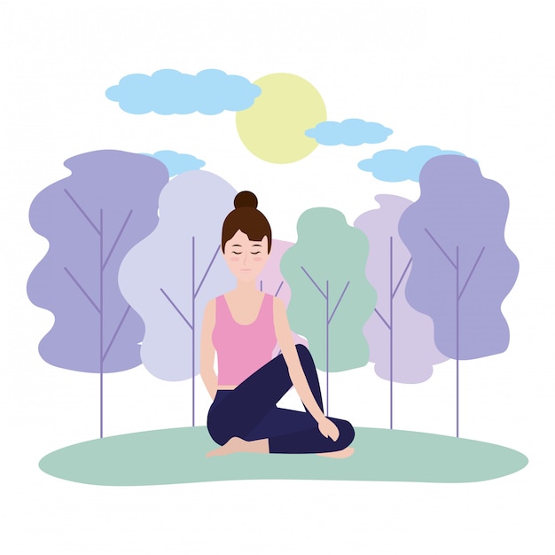 Vector woman and yoga