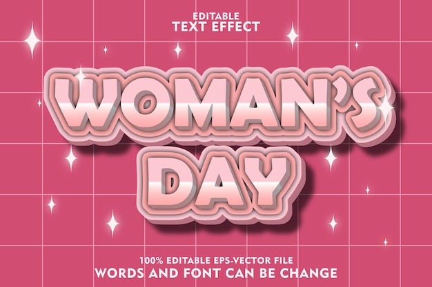 woman39s day editable text effect emboss modern style