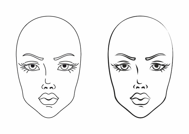 Vector womans_face_vector_outline_01