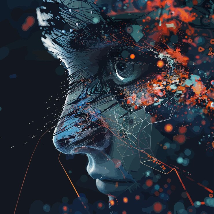 Vector a womans face with the word quot the word quot on it