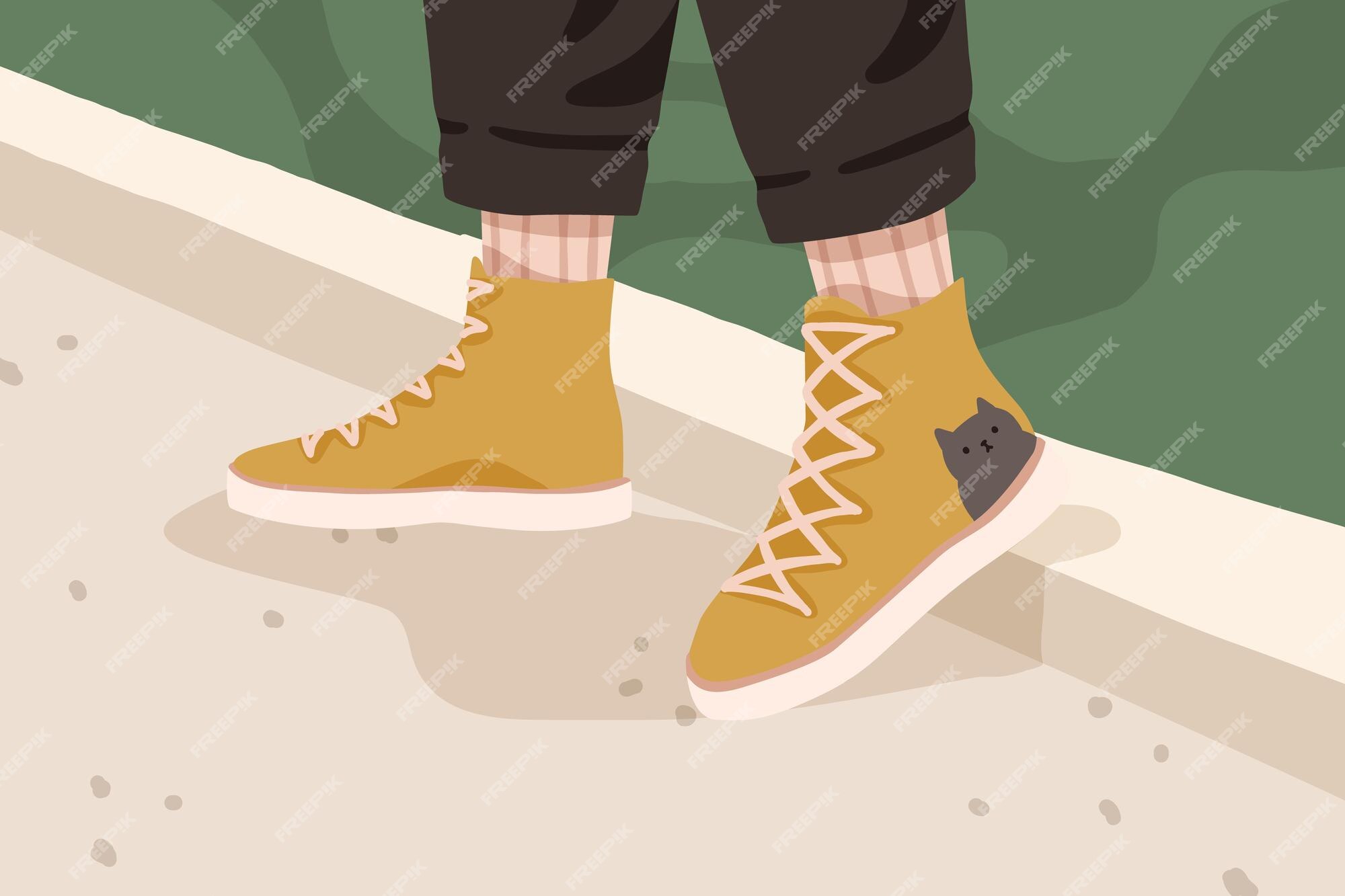 Premium Vector  Dirty old shoes smeared in soil boot tattered after  campaign cartoon game object