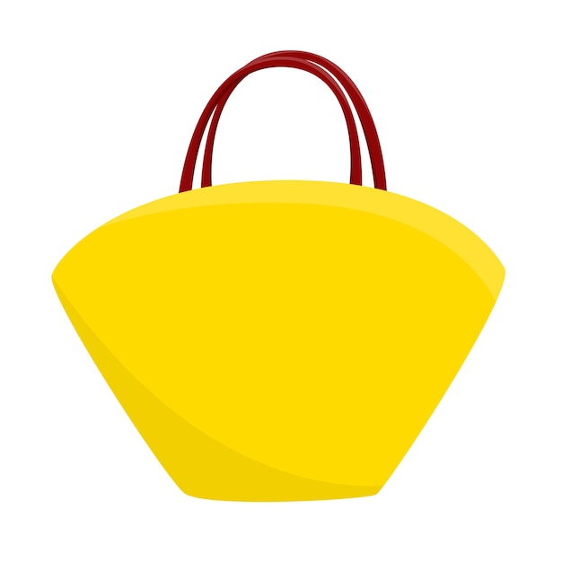 Вектор Женская желтая плоская пляжная сумка женский аксессуар вектор