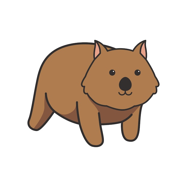 Vector wombat-icoon dierencartoon en natuurthema isoleerd ontwerp vectorillustratie