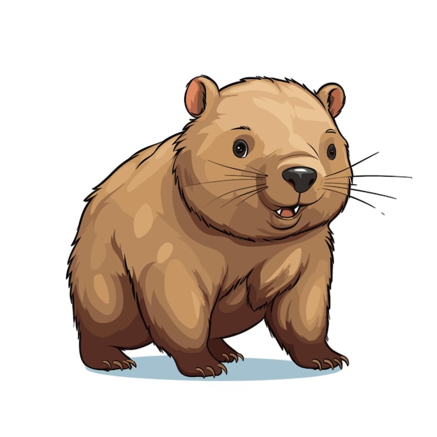 Wombat vector on white background