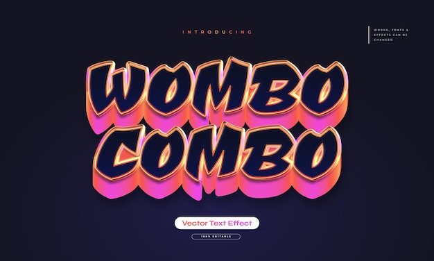 Wombo Combo-tekst met spelstijl en kleurrijk 3D-effect