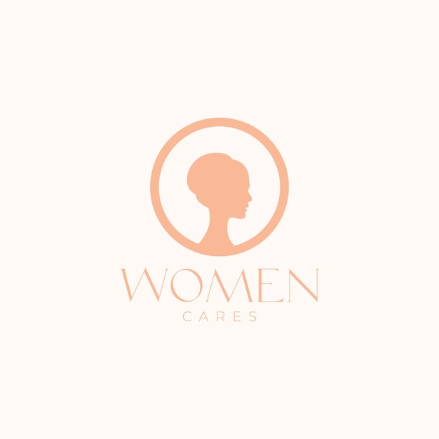 Vector women aesthetic bun feminine logo design