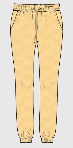 벡터 여성과 소녀의 하의는 조깅 바지 바지 벡터 일러스트레이션을 착용합니다.