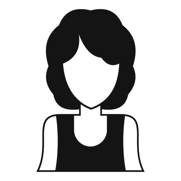 웹용 여성 아바타 터 아이콘의 간단한 일러스트레이션