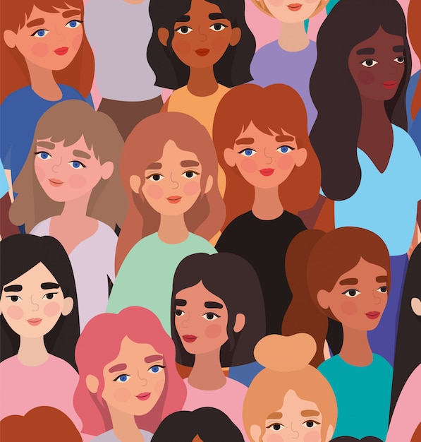 Women avatars background