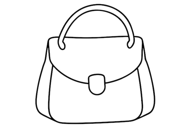 a women bag line art vector illustration