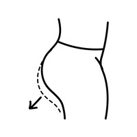 Women beauty face plastic surgery buttock augmentation hand drawn vector illustration