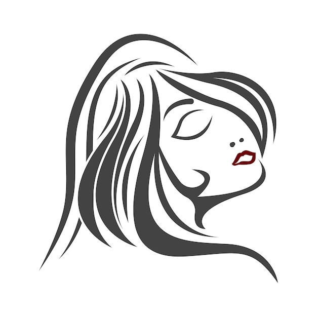 Women beauty salon spa hair minimalist logo design