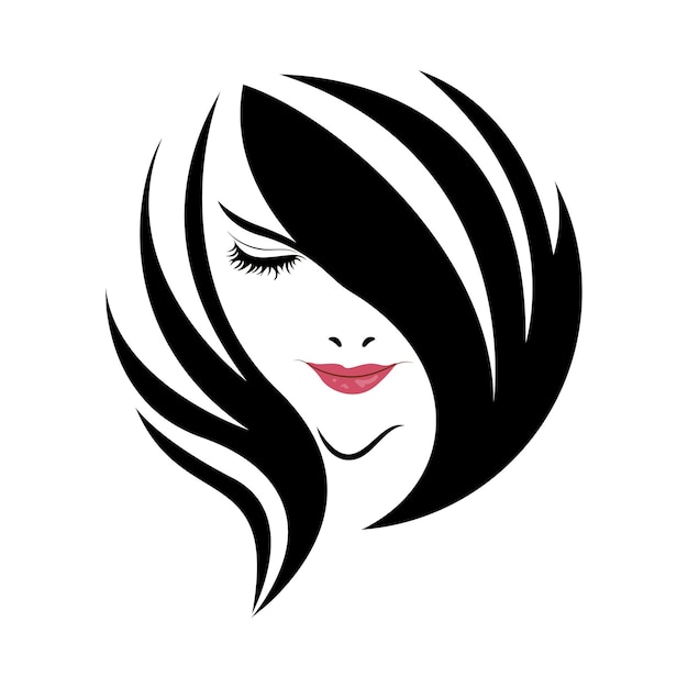 Women beauty salon spa hair minimalist logo design
