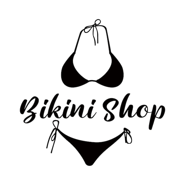 Vettore logo di vettore del negozio di bikini delle donne