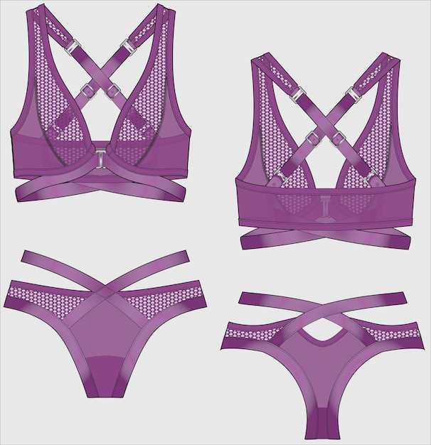 WOMEN BRA AND UNDER WEAR SET VECTOR