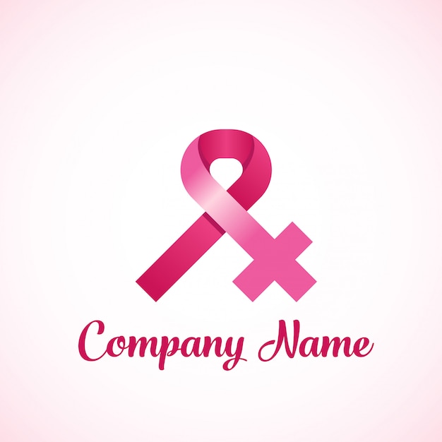 Vector women breast cancer ribbon logo