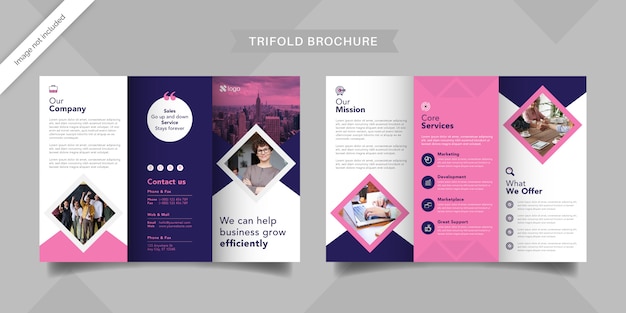 Women business trifold brochure template