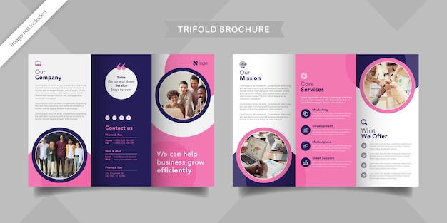 Women business trifold brochure template